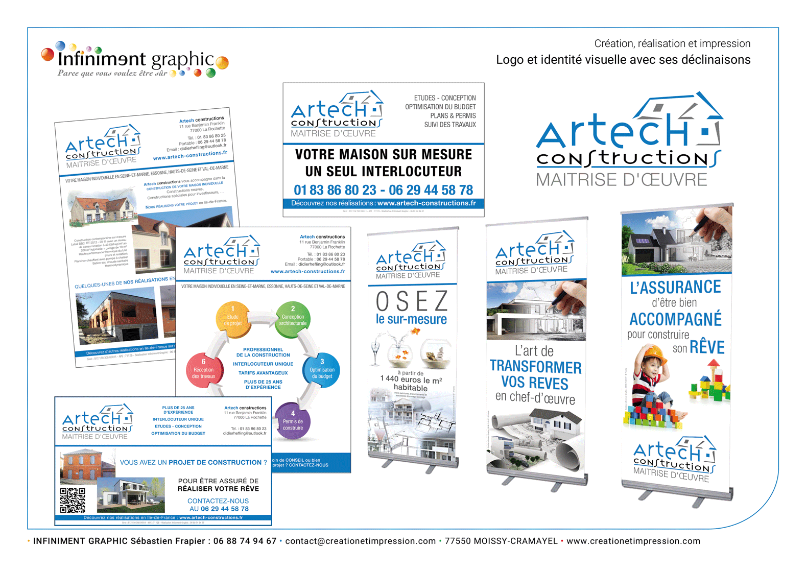 Artech Constructions Logo Flyers Panneaux Roll'up Publicités
